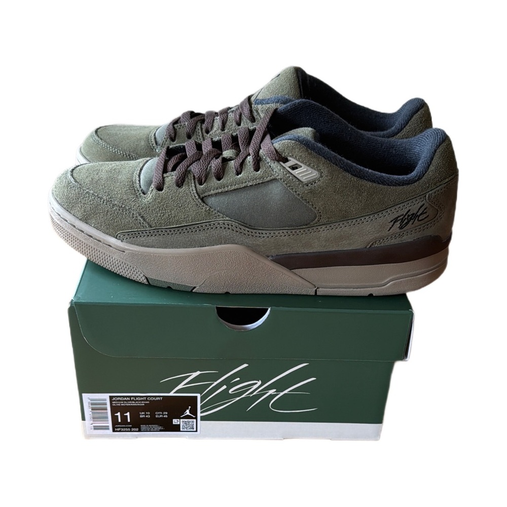 Jordan FLIGHT COURT men’s size 11  Olive Green/Tan **NEW**
